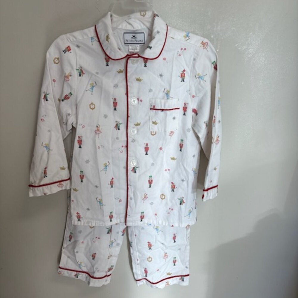 Petite Plume kids holiday Nutcracker 2 piece pajama set, size 4